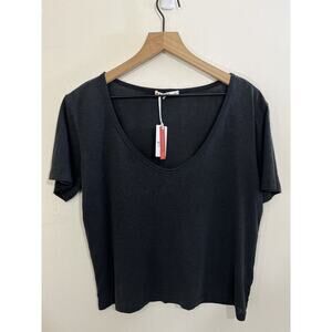 Marine Layer Black Scoop Neck Blouse